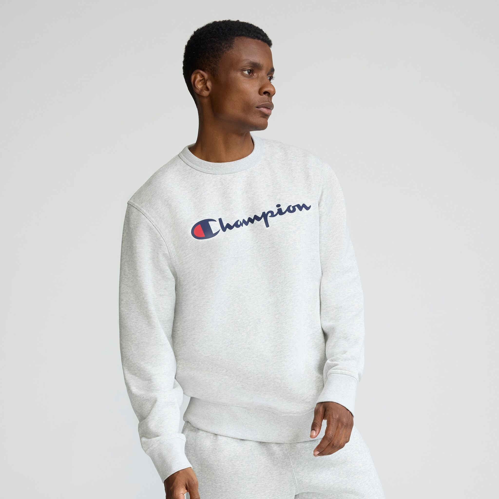 Powerblend Crewneck Sweatshirt, Classic Script Logo – Champion Powerblend Crewneck Sweatshirt, Classic Script Logo – Champion