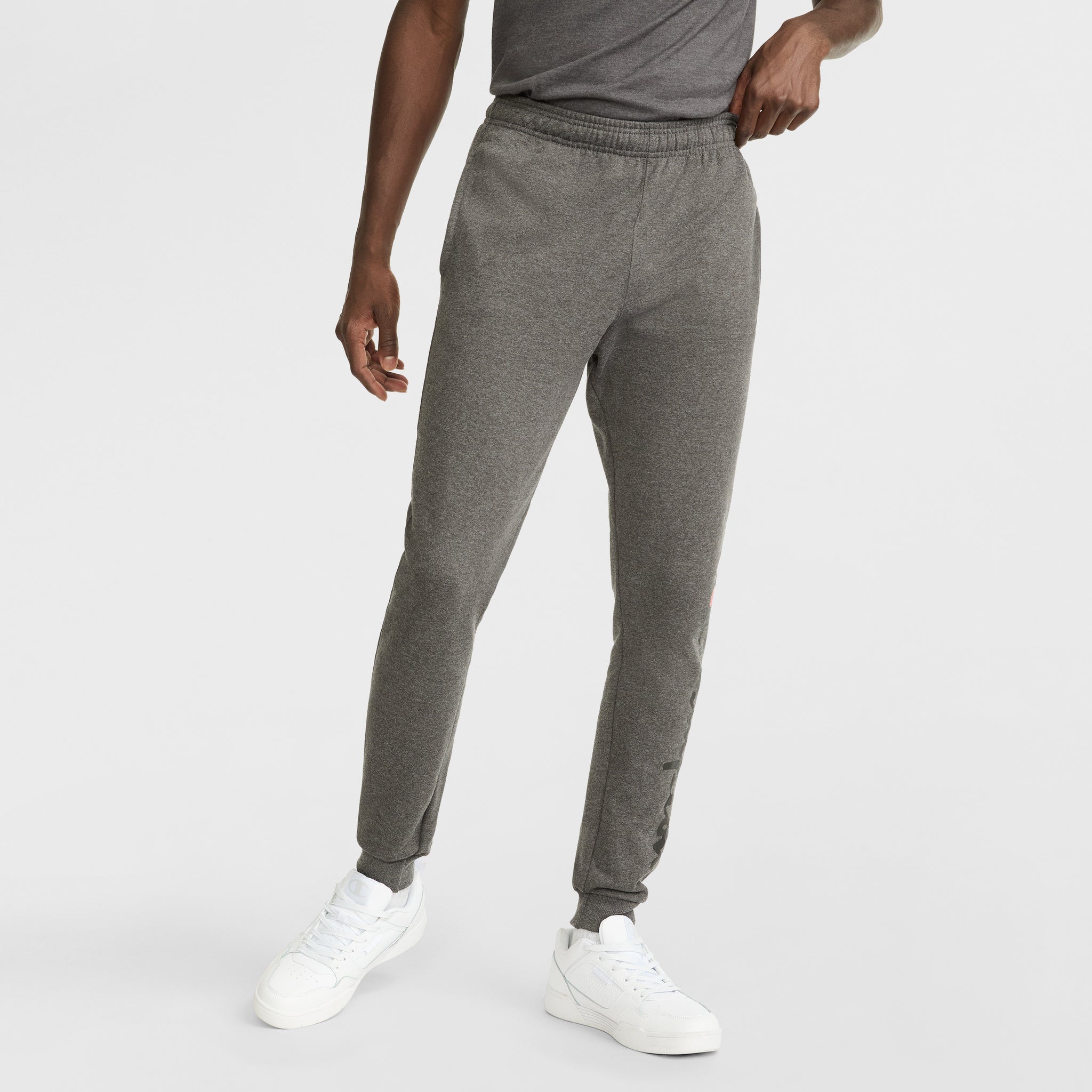  gray joggers サイズはSです。 Powerblend Joggers, Script Logo - Champion