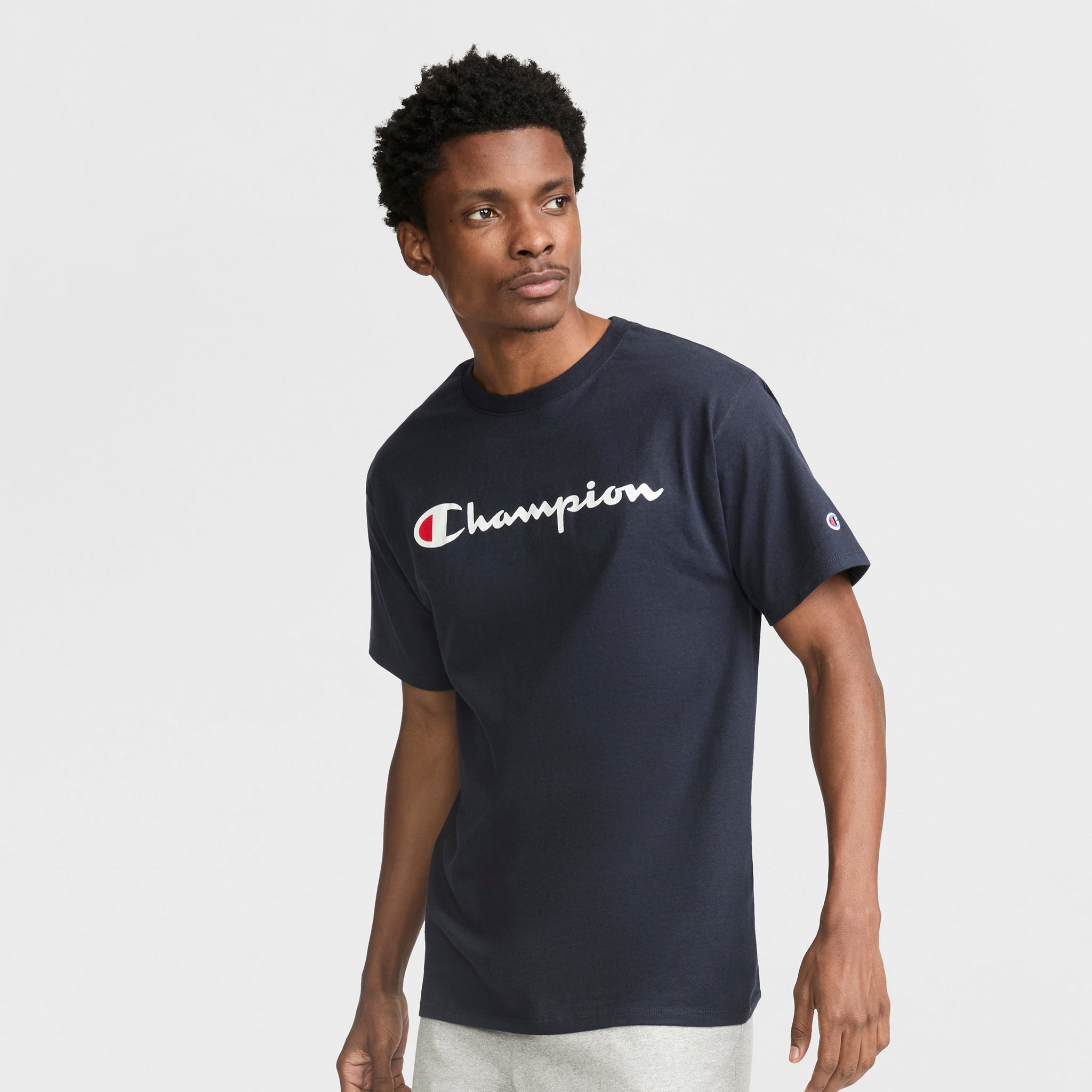 Classic Graphic T-Shirt, Script Logo - Champion