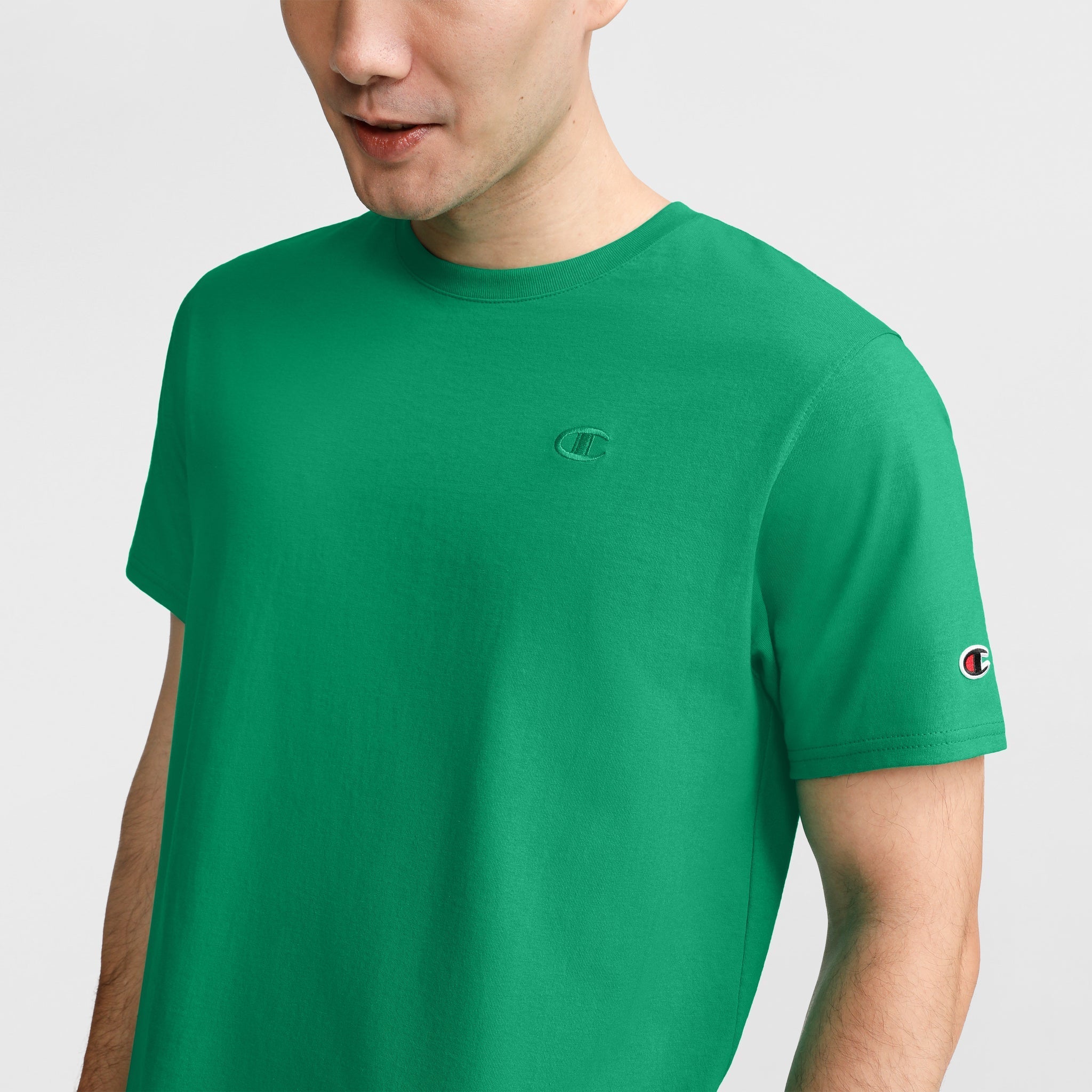 Tシャツ・カットソー CHAMPION Men T-shirt Green 220512 GS514 Classic T-Shirt, C Logo - Champion
