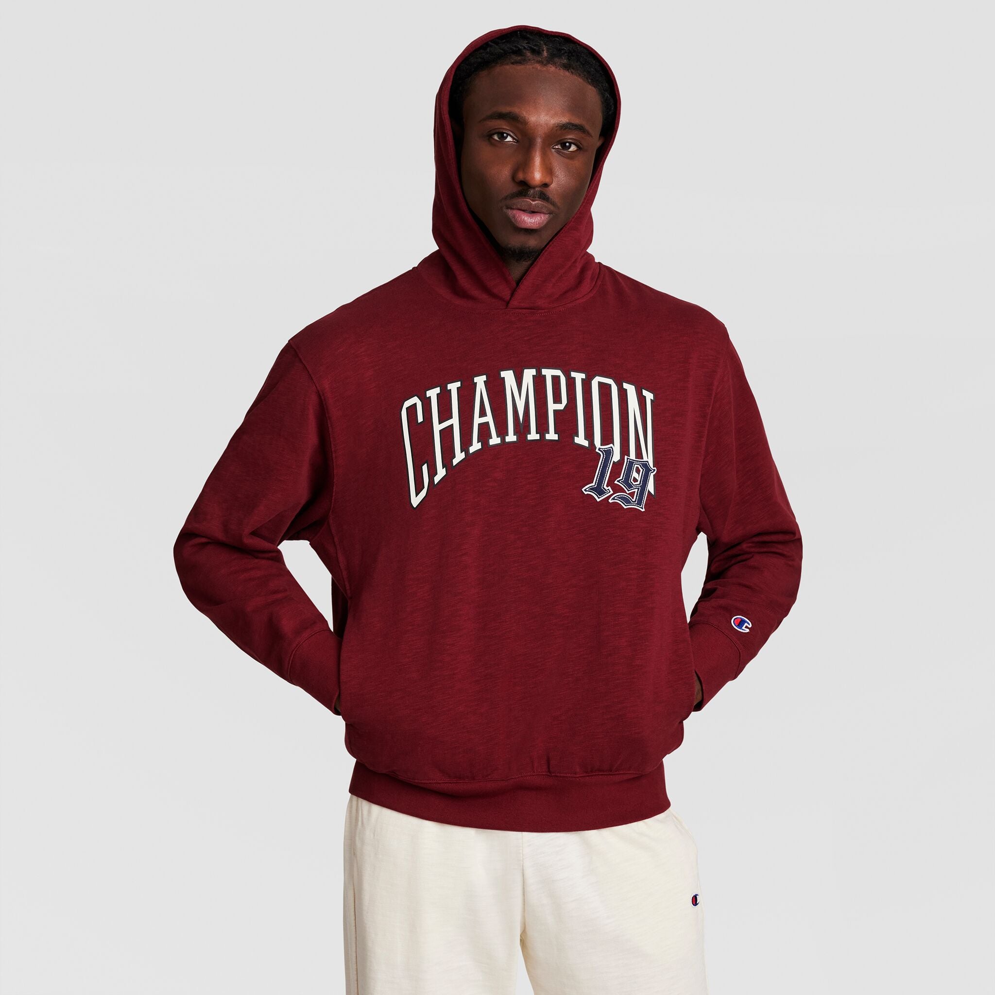 Modern Retro Washed Hoodie, C Logo – Champion