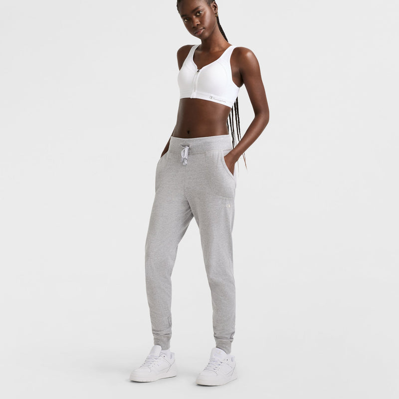 Motion Control Zip Sports Bra, Wirefree, Script Logo