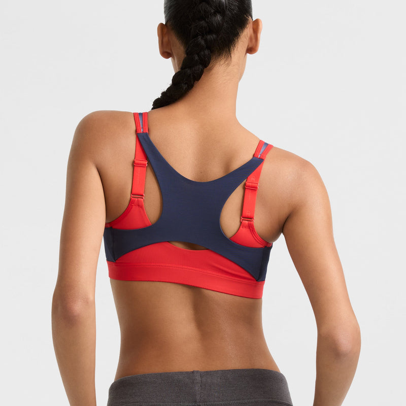 Motion Control Zip Sports Bra, Wirefree, Script Logo