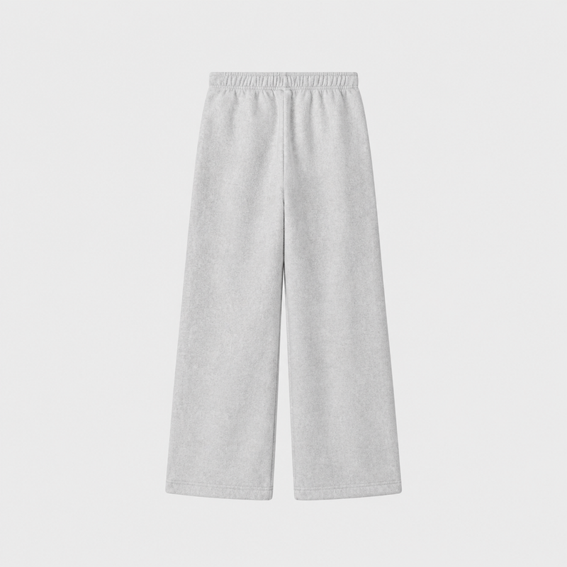 Light gray Women’s Knitted Wide Leg Pants by Champion featuring a wide-leg fit and an elastic waistband.