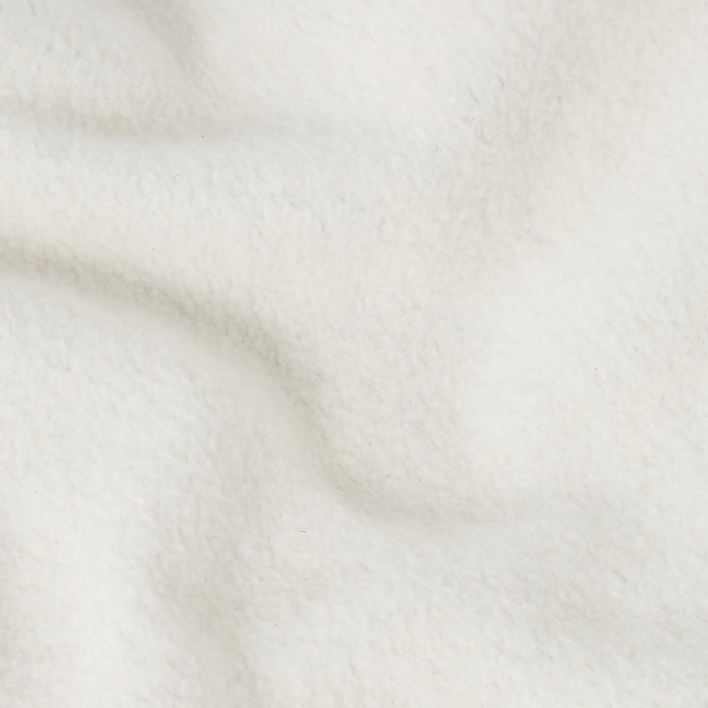 Close-up of the soft, white fleece fabric with gentle folds and a subtly textured surface, showcasing the premium quality of the Champion Men’s Knitted Hooded Sweatshirt.