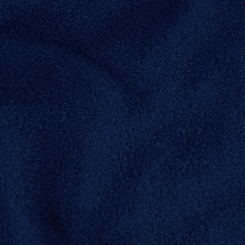 Close-up of dark blue textured fabric from the Men’s Knitted Hooded Sweatshirt (Embroidered Logo) by Champion, featuring a soft, slightly uneven surface with visible fibers and folds—characteristic of heavyweight fleece material found in premium Champion apparel.