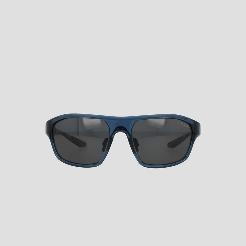 Men's Polarized Comfort Fit - Large sunglasses by Champion, featuring polarized lenses and a glossy navy blue TR90 frame, shown from the front against a plain light gray background.