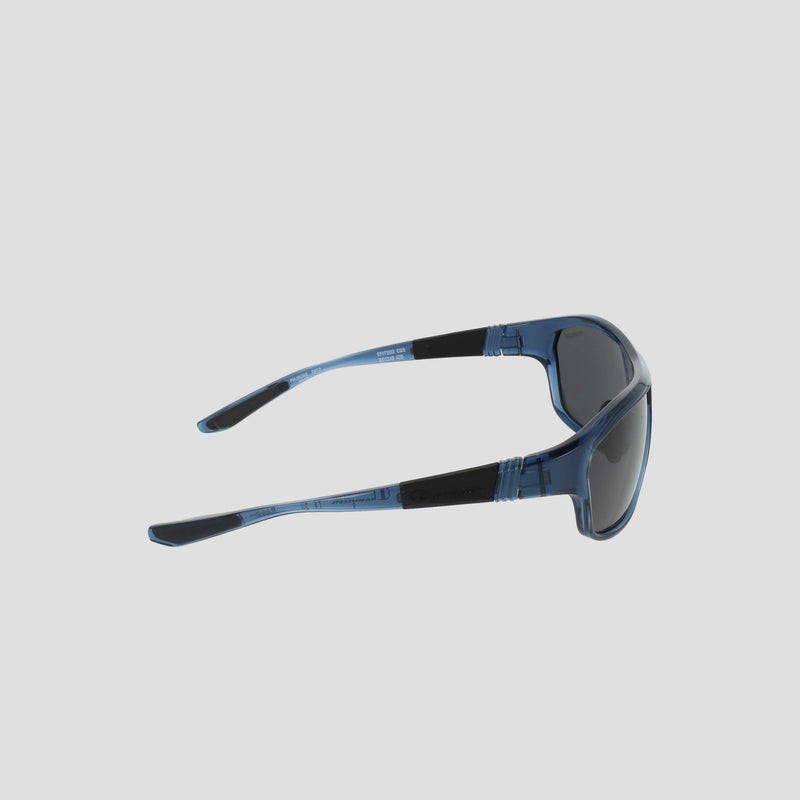 Champion Men's Polarized Comfort Fit - Large sunglasses in blue and black, featuring dark lenses. Shown from the side on a plain light background, the TR90 frame arms are partly translucent with black accents near the hinges and tips.