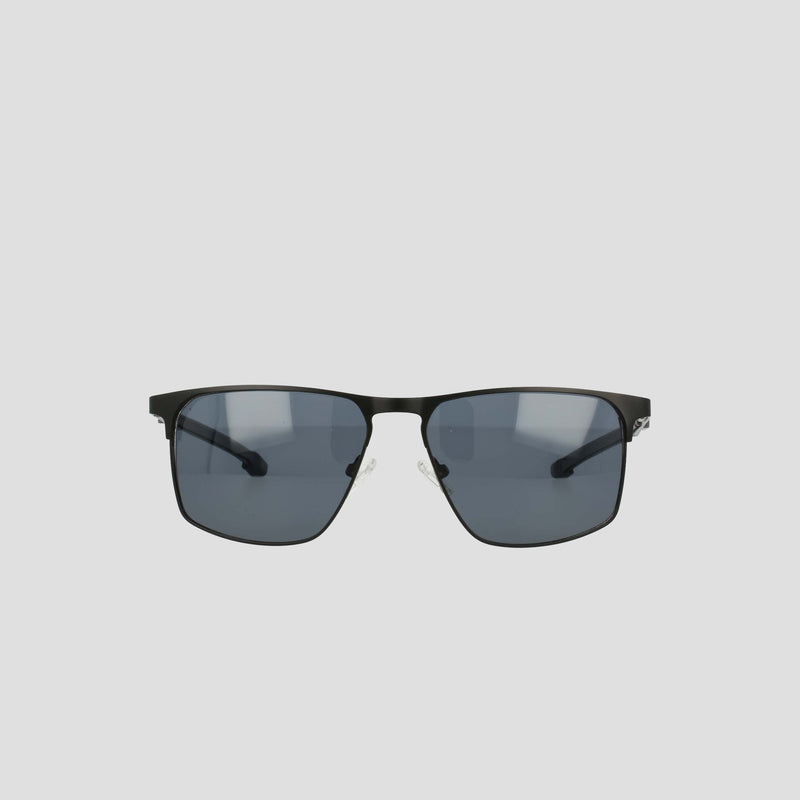 A pair of Champion Men's Polarized Retainer Stainless ST-Shirtl Square sunglasses with a rectangular black frame and dark polarized lenses, displayed against a plain light gray background.