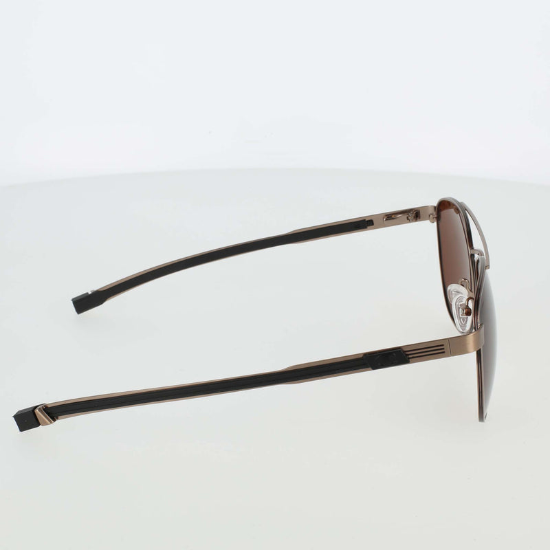 Champion Men's Polarized Retainer Stainless ST-Shirtl Aviator in Matte Dark Bronze/Black