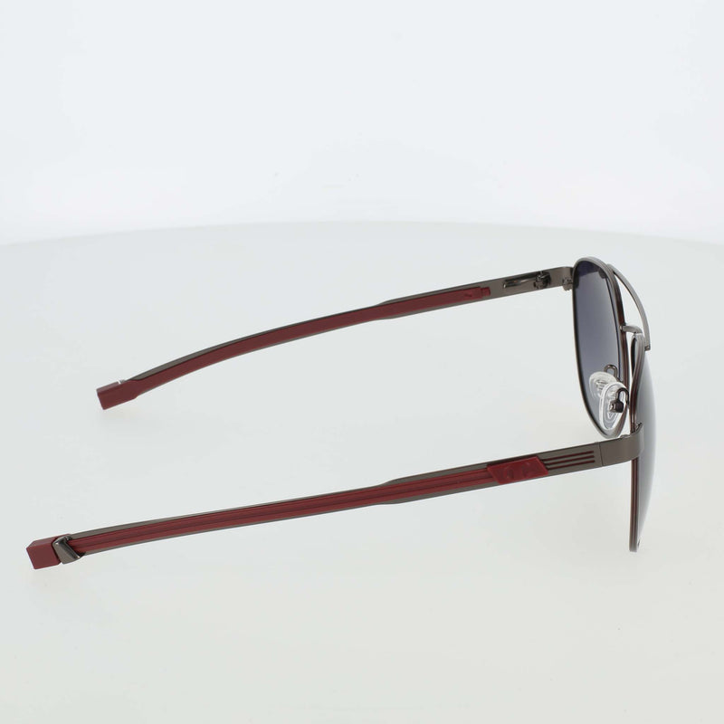 Champion Men's Polarized Retainer Stainless ST-Shirtl Aviator in Matte Gunmetal/Red