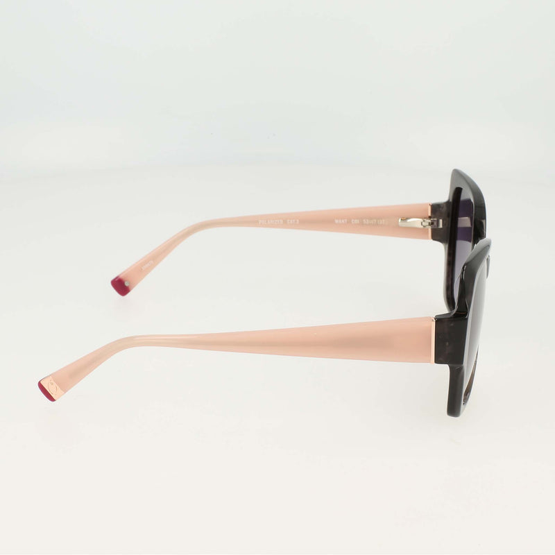 Champion Women's Polarized Oversized Butterfly in Black Feathered