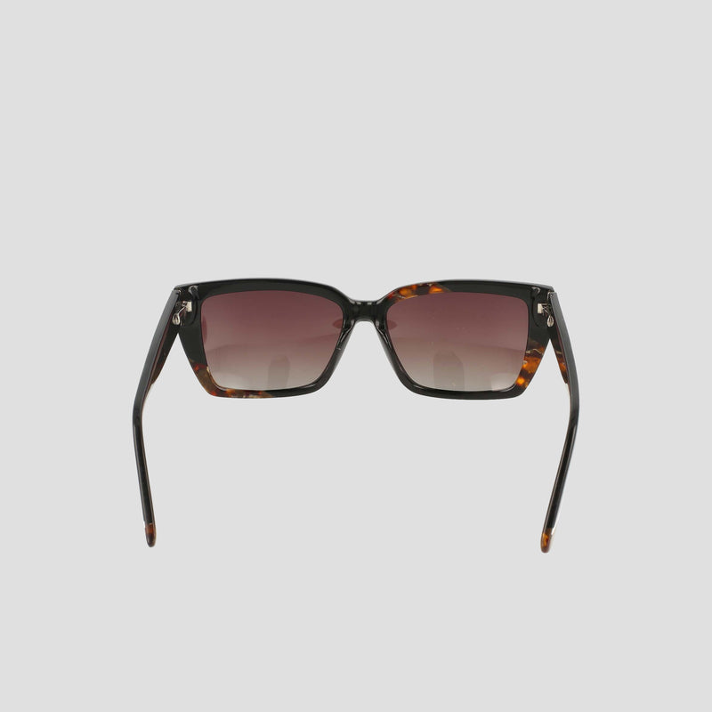The Champion Women's Polarized Slim Rectangle sunglasses feature tortoiseshell frames and brown gradient polarized lenses, shown facing forward with open arms on a plain white background.