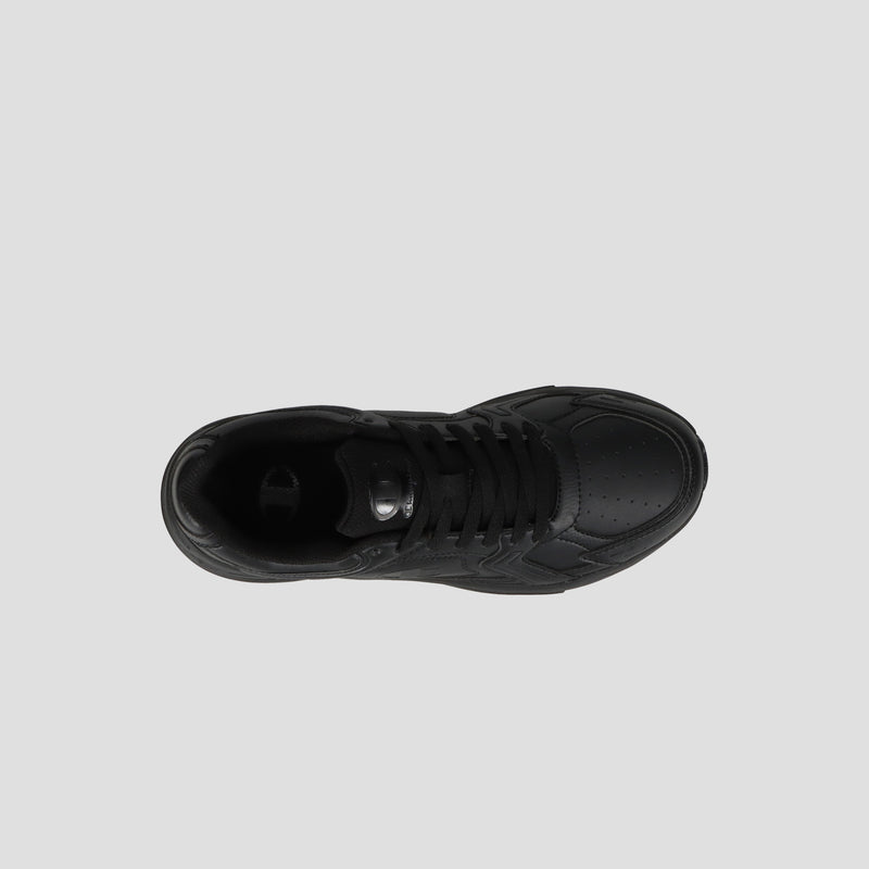 Top view of the Champion Men's Ch Twr 1 lifestyle trainer featuring laces and synthetic leather accents, displayed on a plain light gray background.