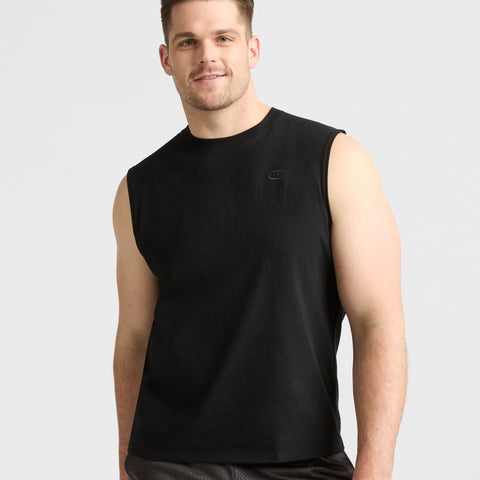 Champion Classic Muscle Tank, C Logo - Big & Tall in Black