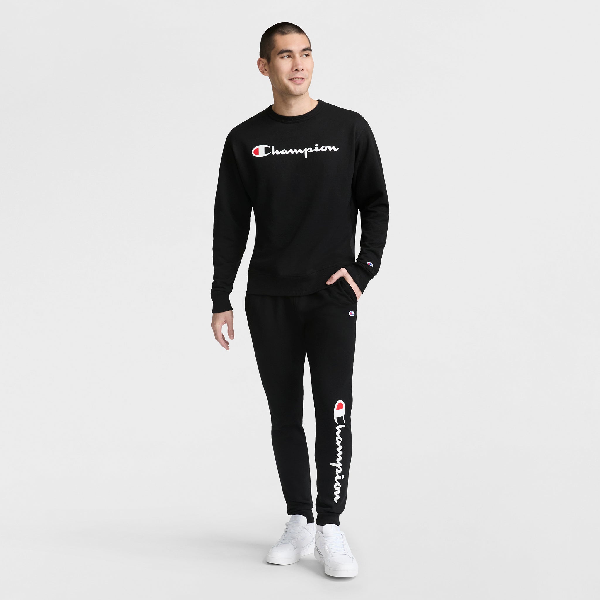 Powerblend Crewneck Sweatshirt, Classic Script Logo - Champion