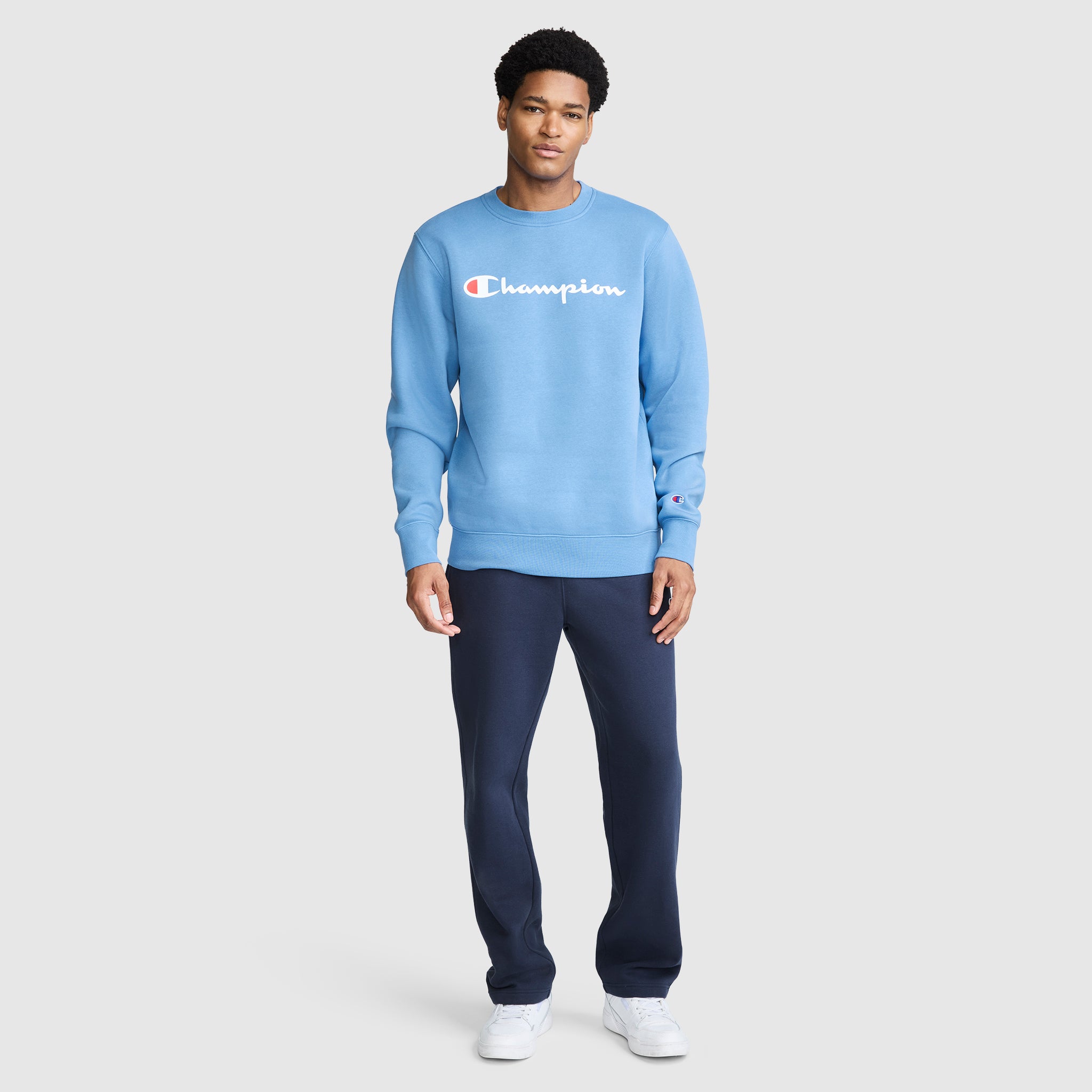Powerblend Crewneck Sweatshirt, Classic Script Logo – Champion