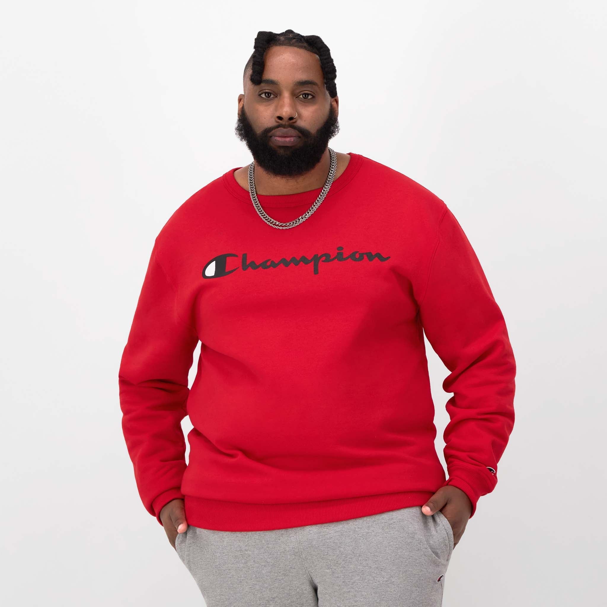 Powerblend Crewneck Sweatshirt, Script Logo Big Tall