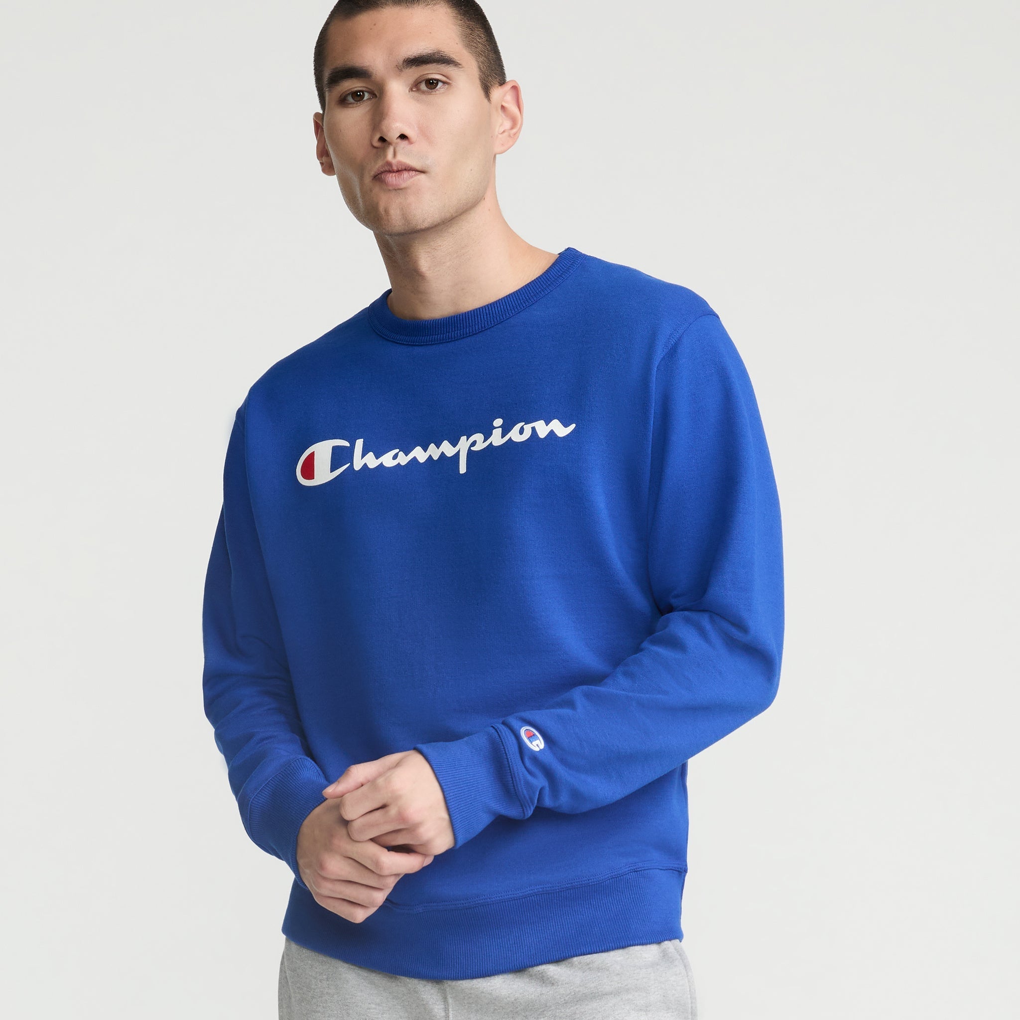 Crew Neck Mens Blue Champion Sweatshirt Crew Neck Champion Sweater