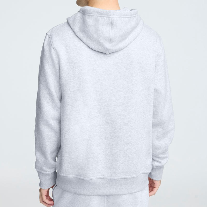 Champion Powerblend Hoodie, Full Script Logo in Platinum Silver Heather