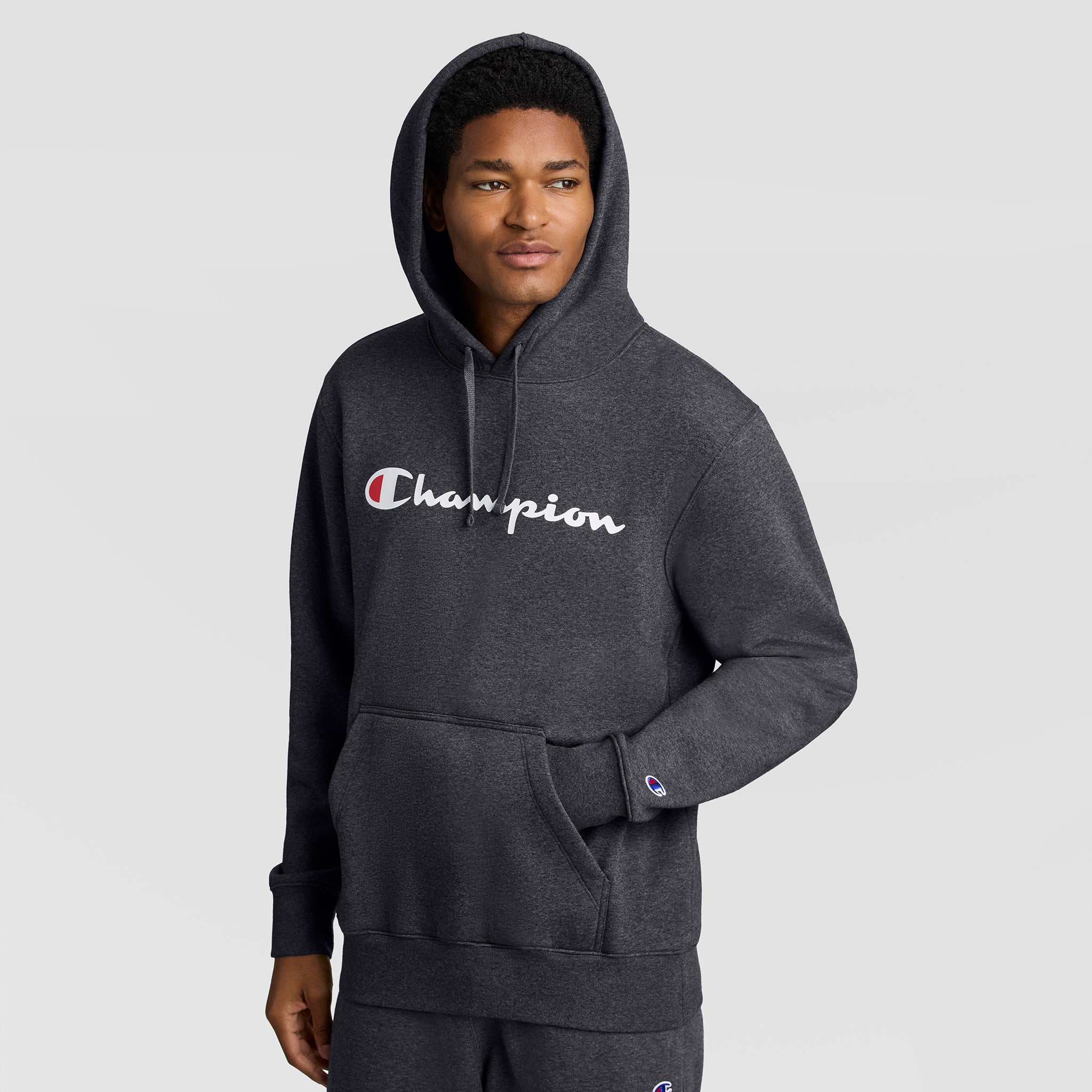 Powerblend Hoodie, Full Script Logo - Champion