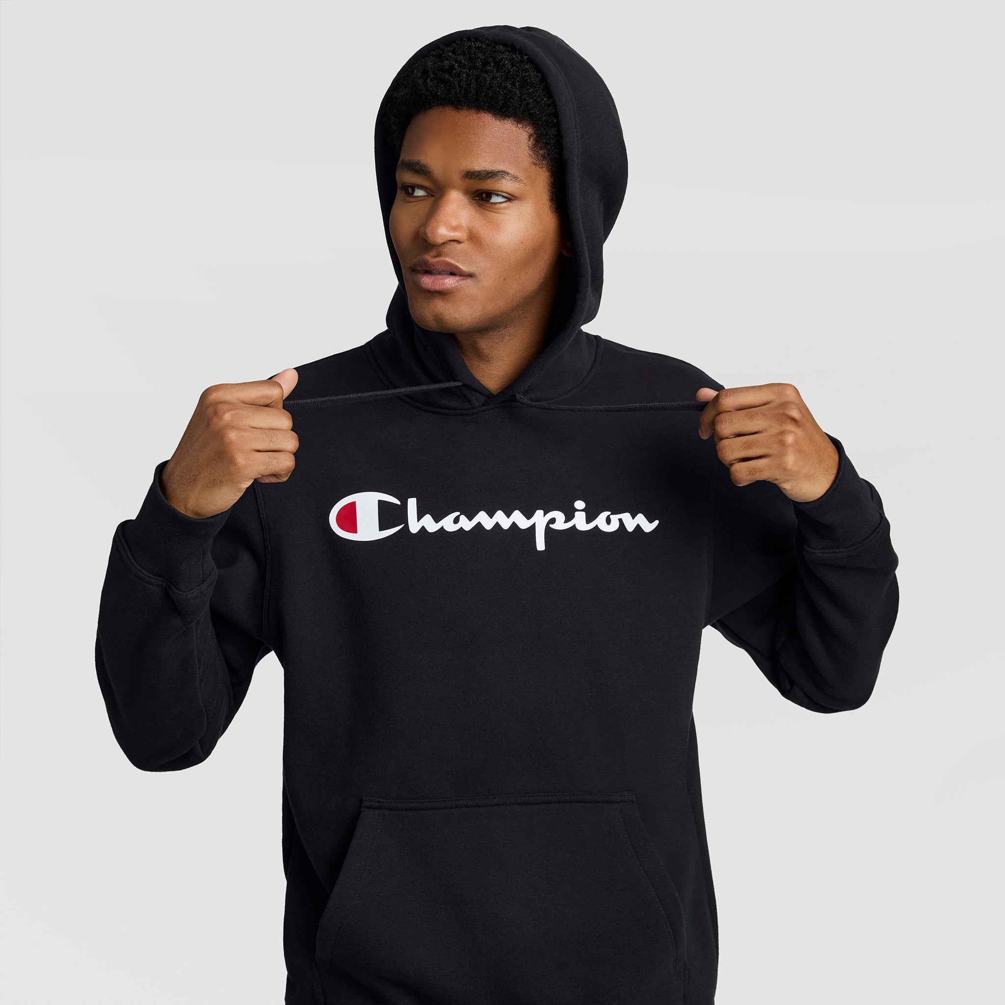 Powerblend Hoodie, Full Script Logo - Champion