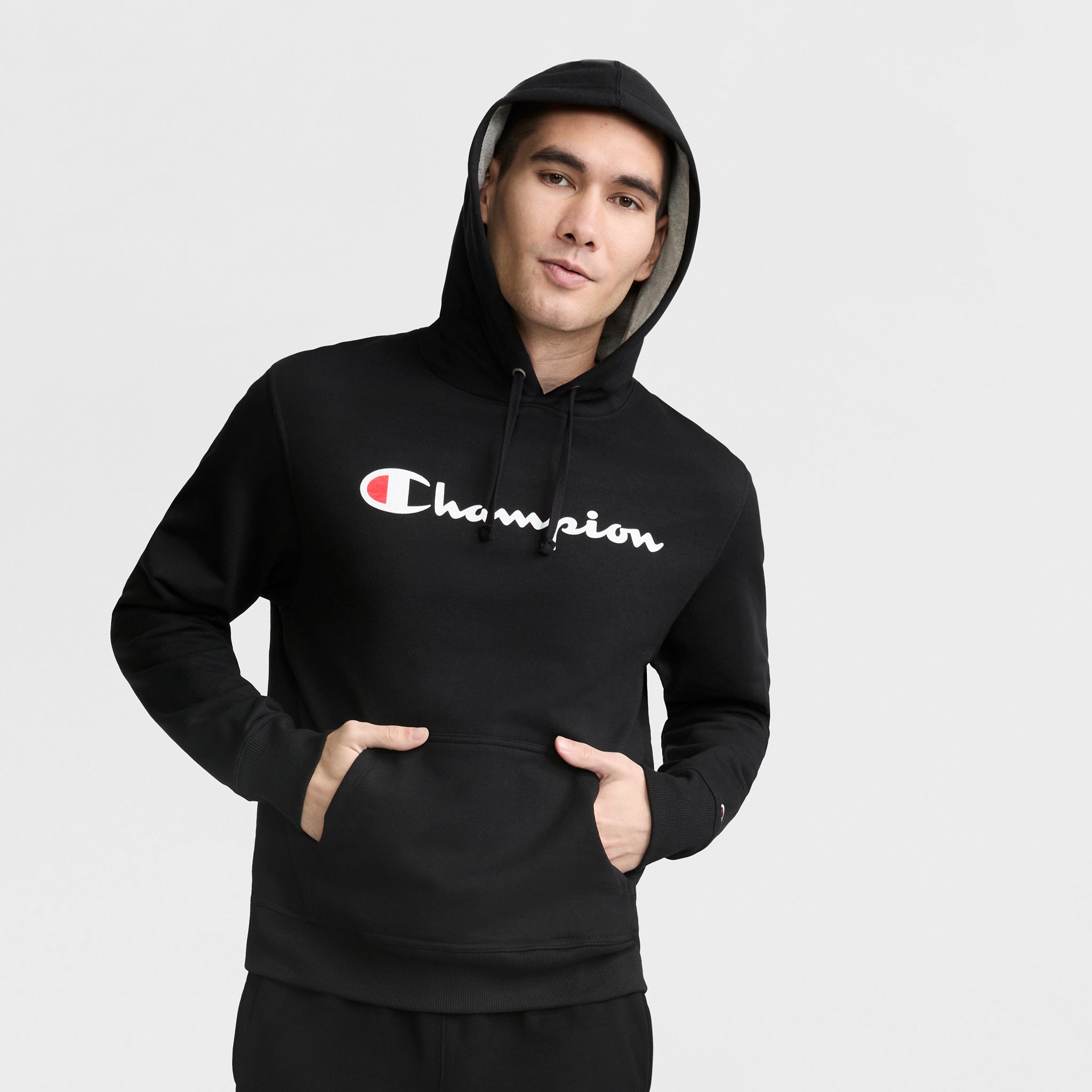 Powerblend Hoodie, Full Script Logo - Champion