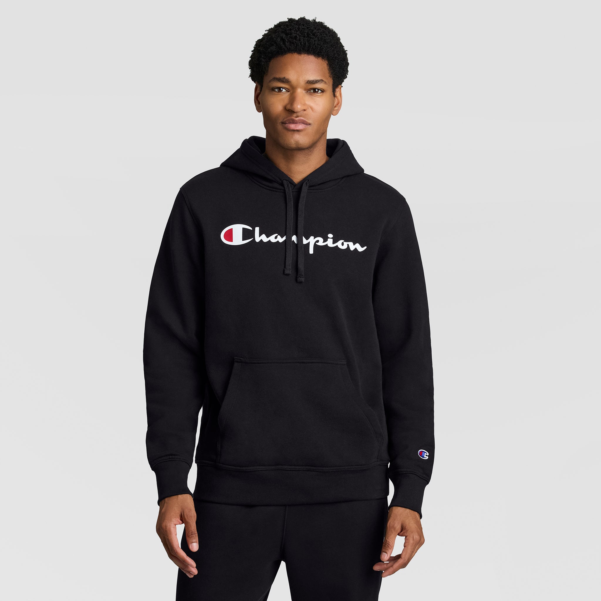 Powerblend Hoodie, Full Script Logo - Champion