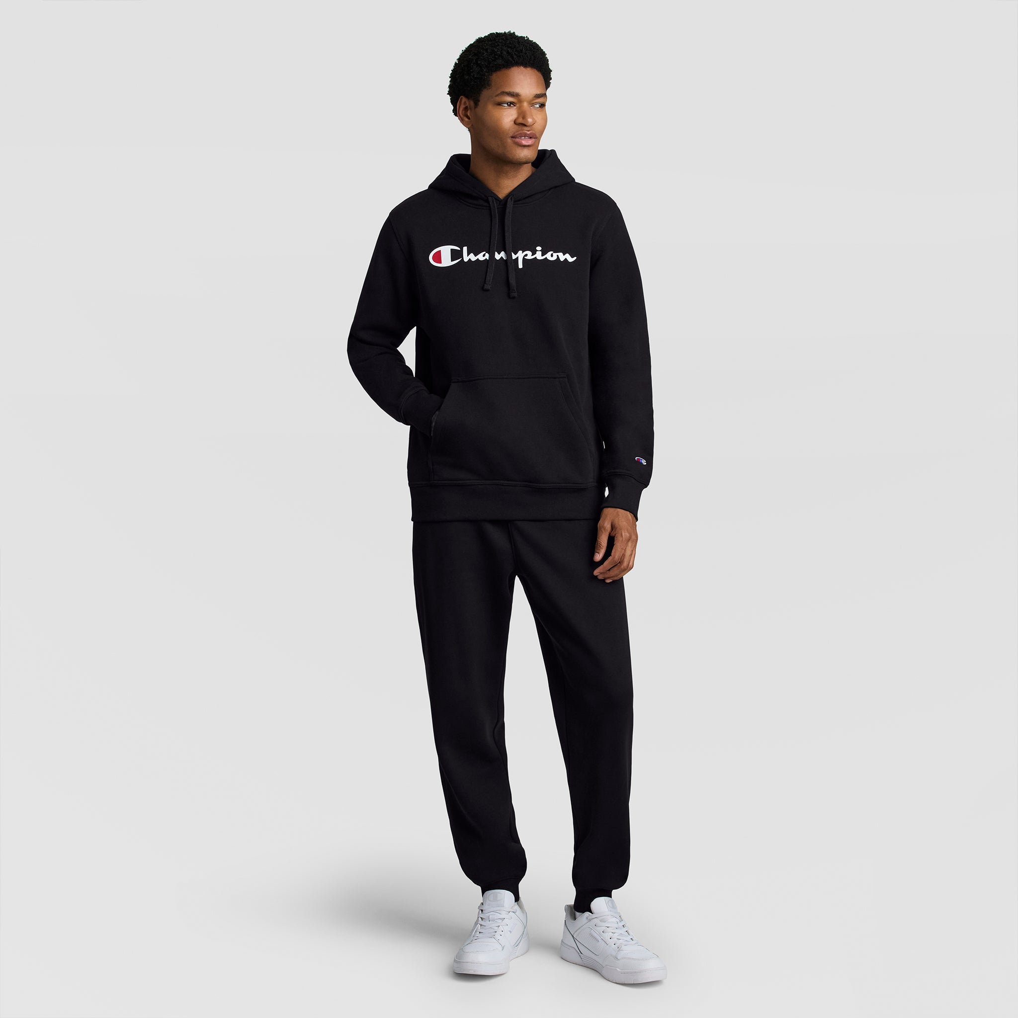 Powerblend Hoodie, Full Script Logo - Champion