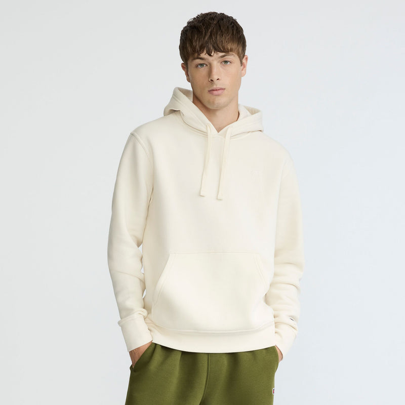 Champion Powerblend Hoodie, C Logo in Turtledove