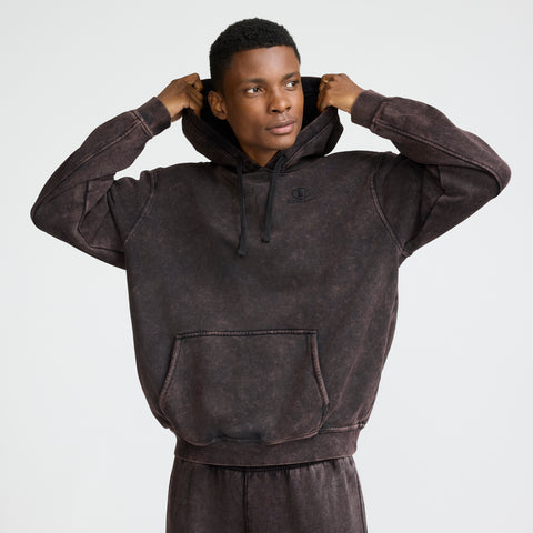 Champion Time Capsule Hoodie, Left Chest C" Champion Script Logo in Black