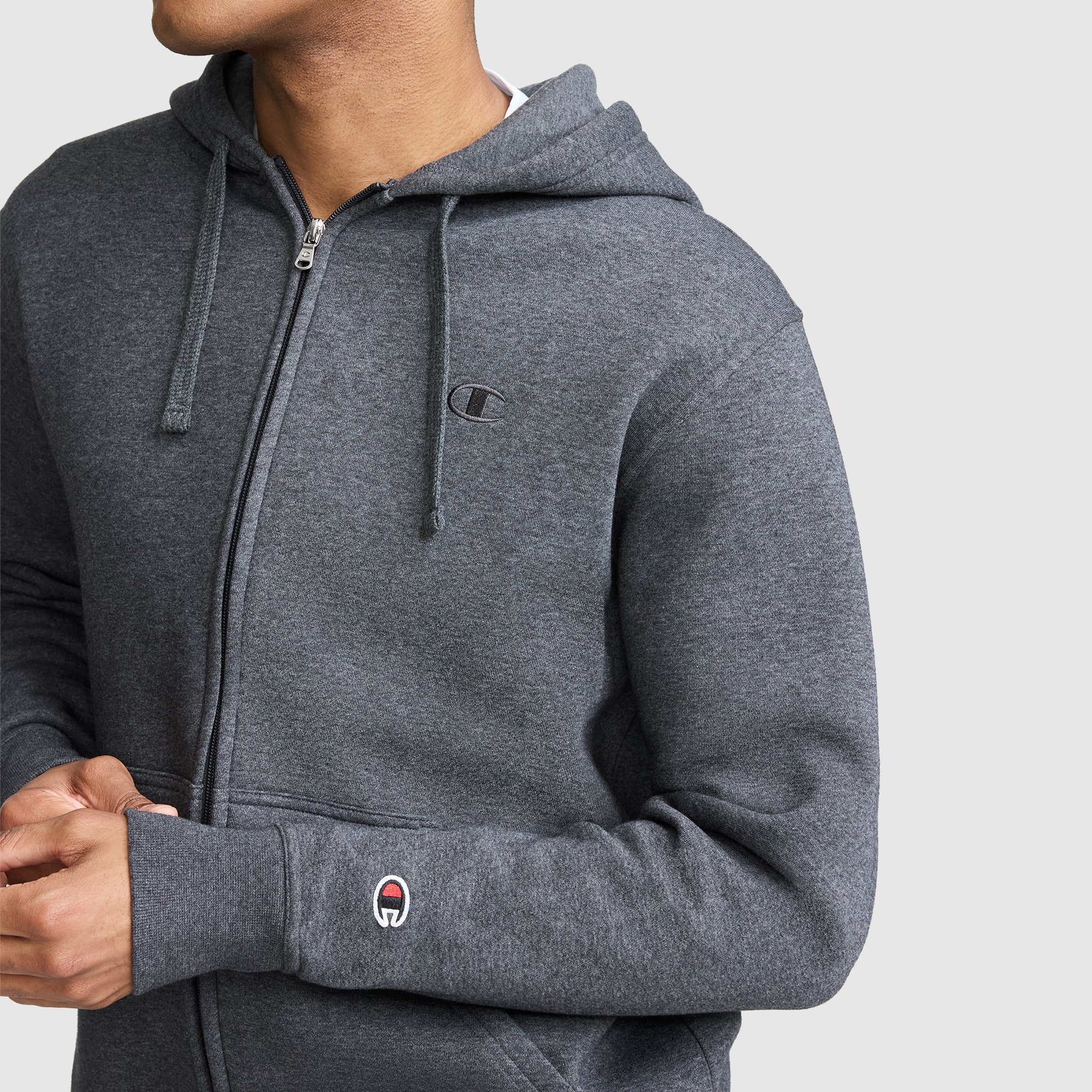 Powerblend Full-Zip Hoodie, C Logo – Champion