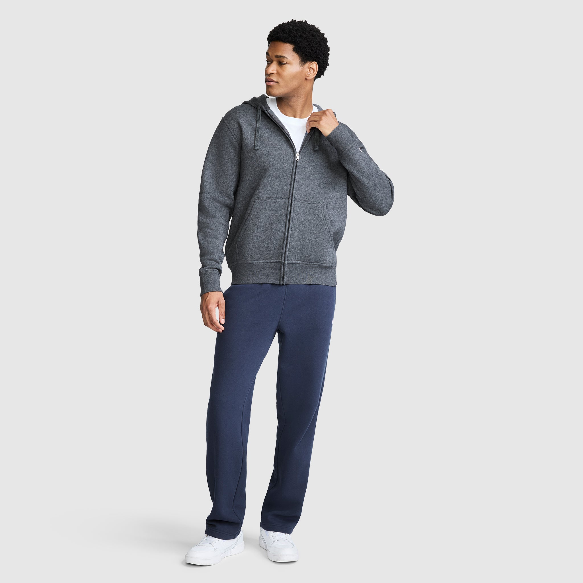 Powerblend Full-Zip Hoodie, C Logo – Champion