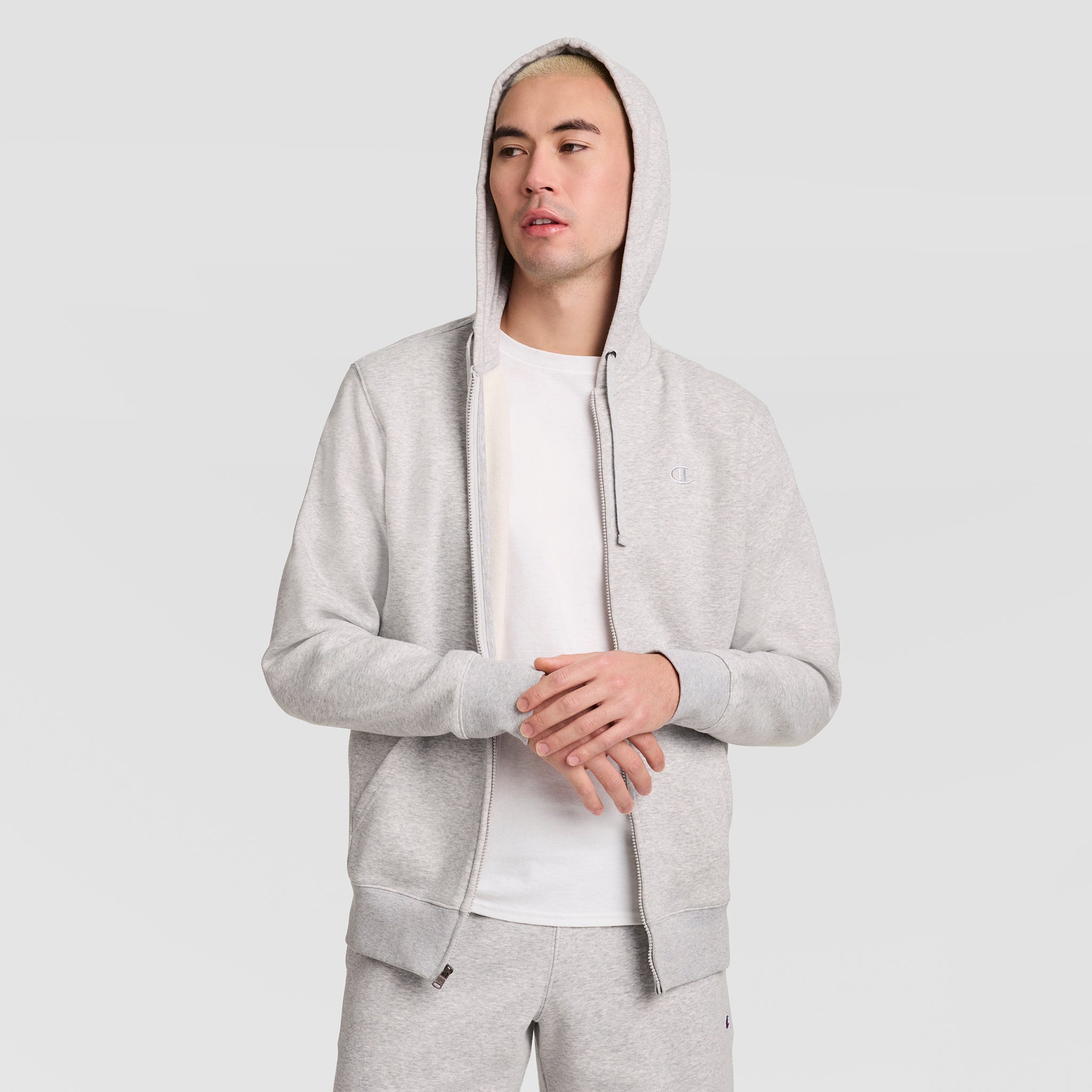 Powerblend Full-Zip Hoodie, C Logo – Champion