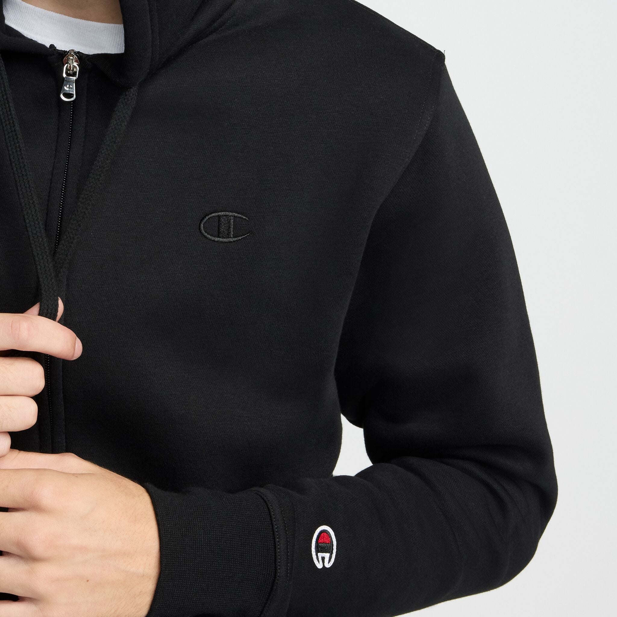 Powerblend Full-Zip Hoodie, C Logo - Champion