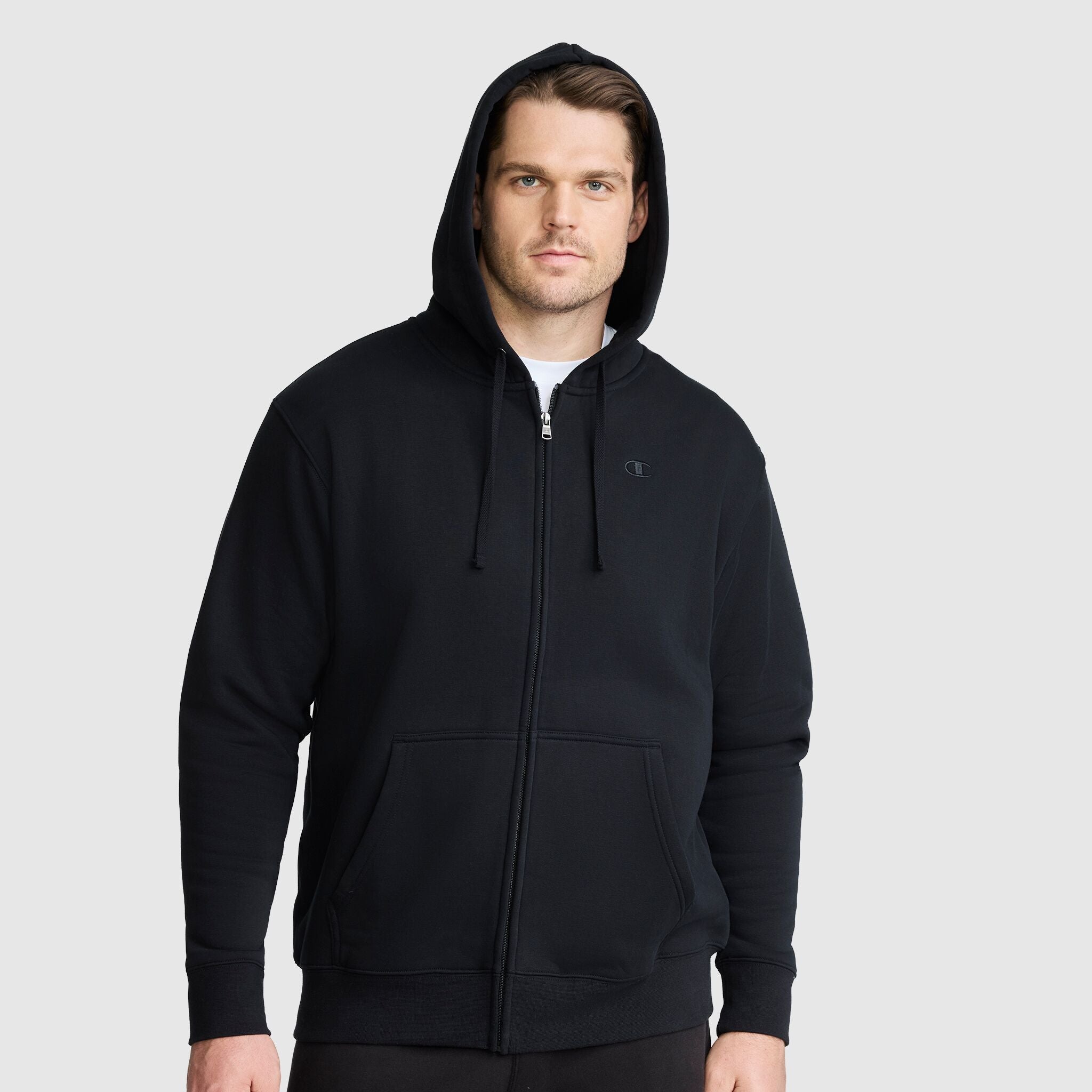 Powerblend Full Zip Hoodie, C Logo - Big & Tall - Champion