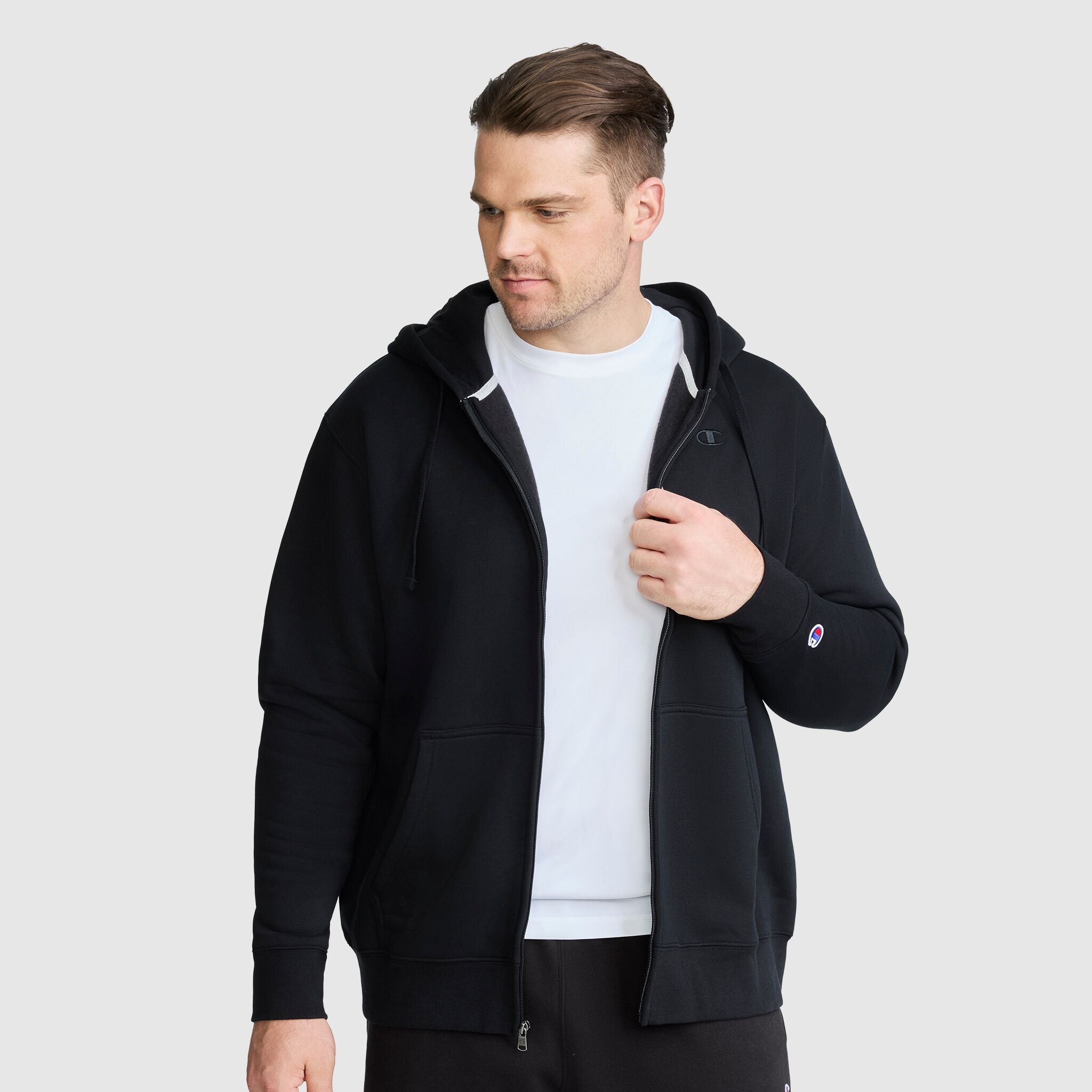 Powerblend Full Zip Hoodie, C Logo - Big & Tall - Champion