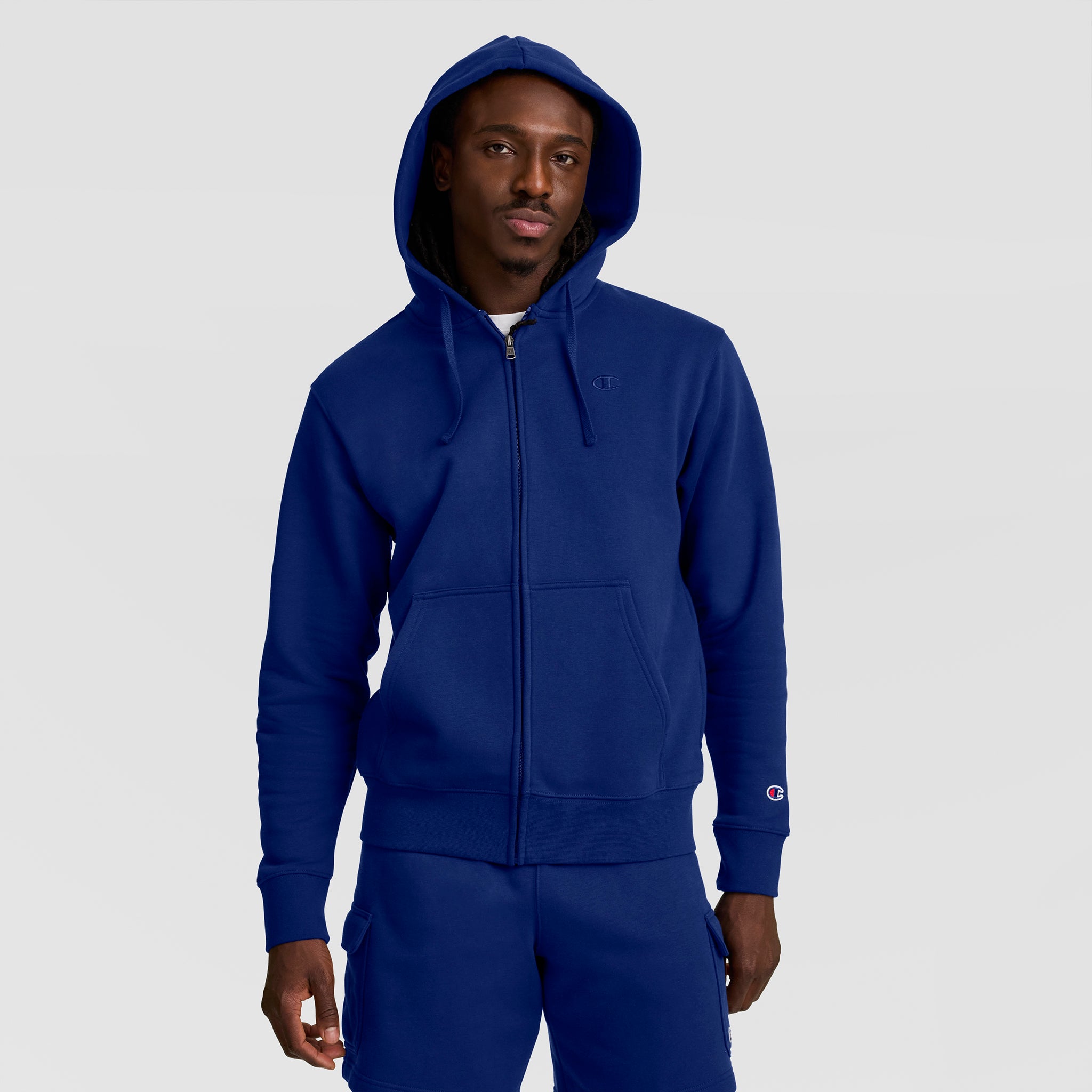 Powerblend Full-Zip Hoodie, C Logo – Champion