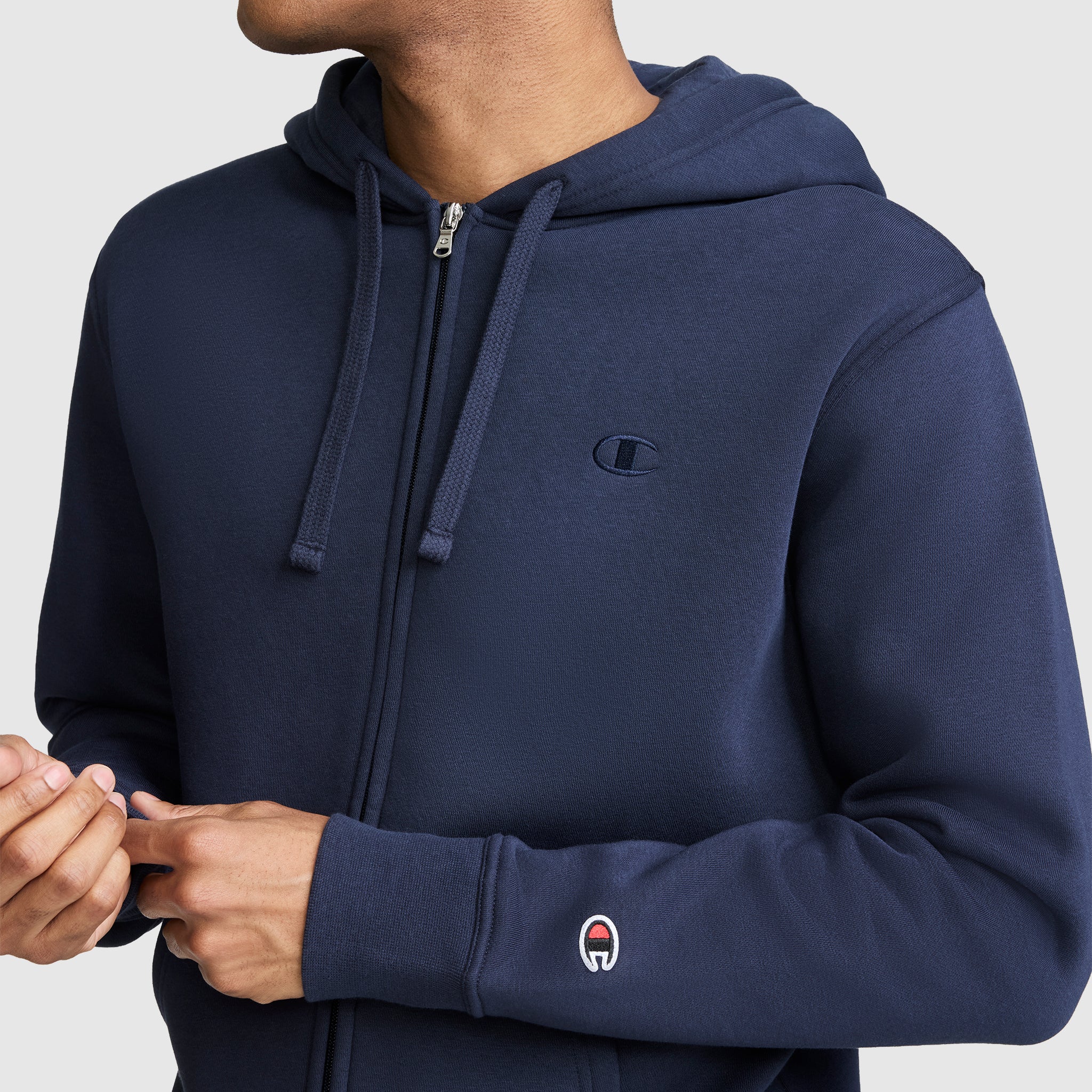 Powerblend Full-Zip Hoodie, C Logo - Champion