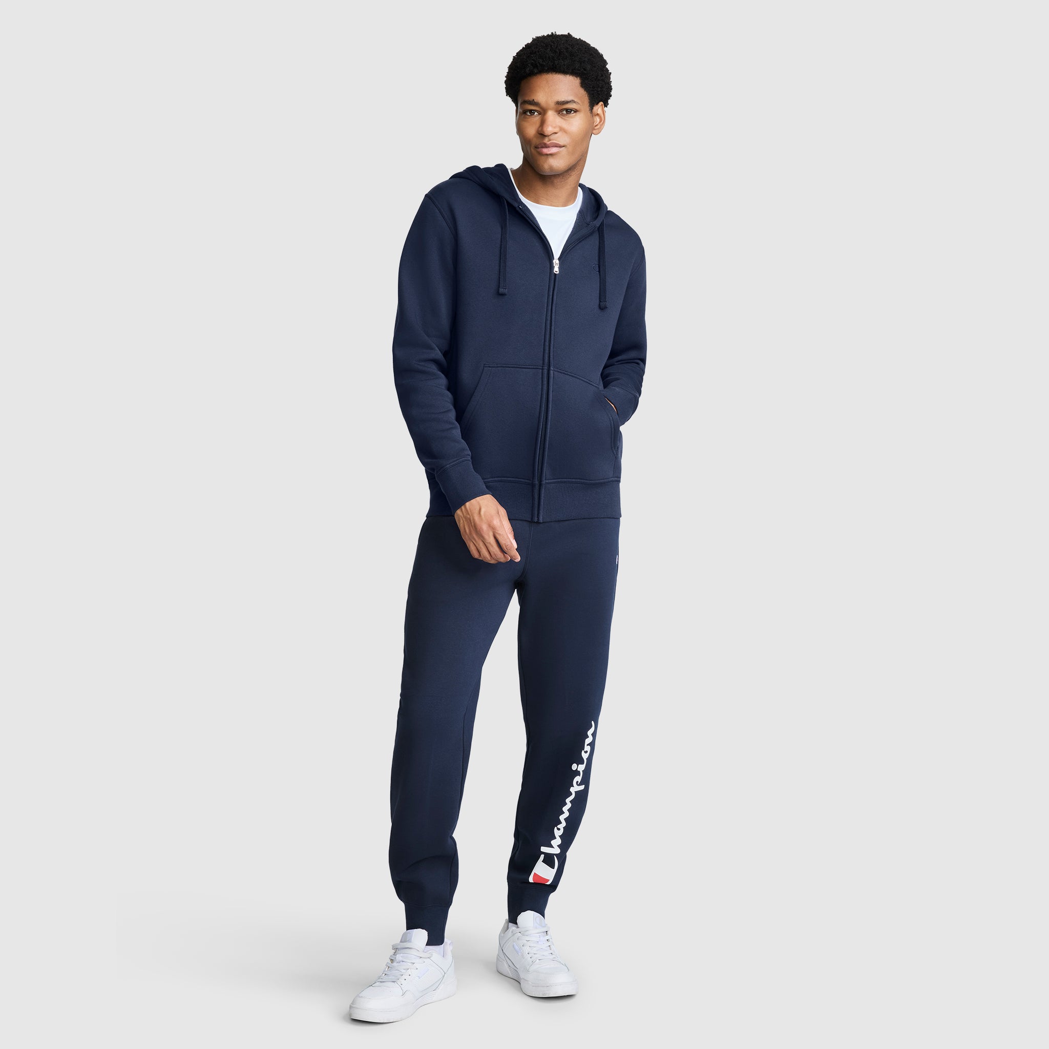 Powerblend Full-Zip Hoodie, C Logo - Champion