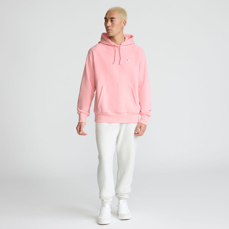 Champion Reverse Weave Hoodie, C Logo in Pink Bow