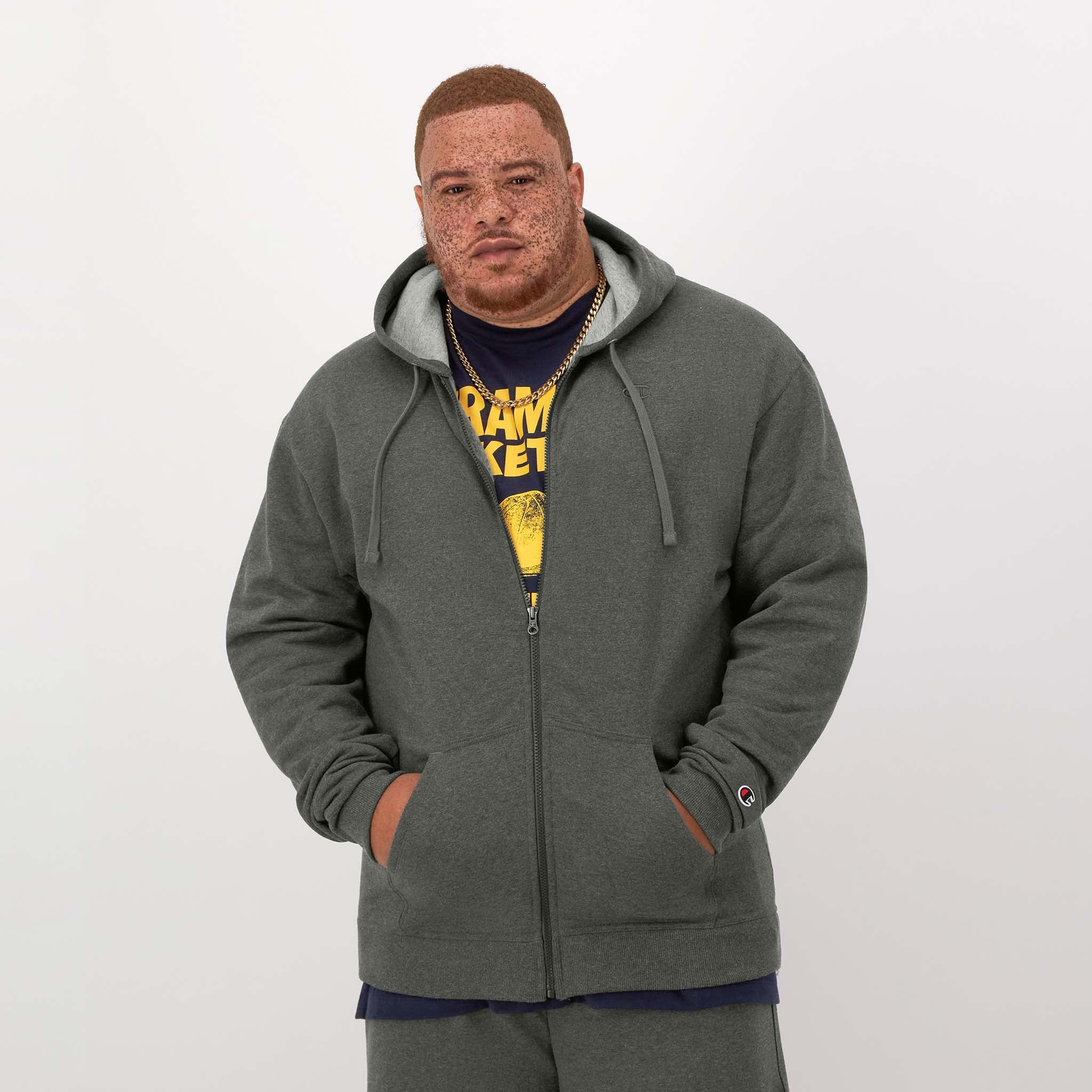 Zip Up All Grey Champion Sweatshirt Champion Men's And Big Men's
