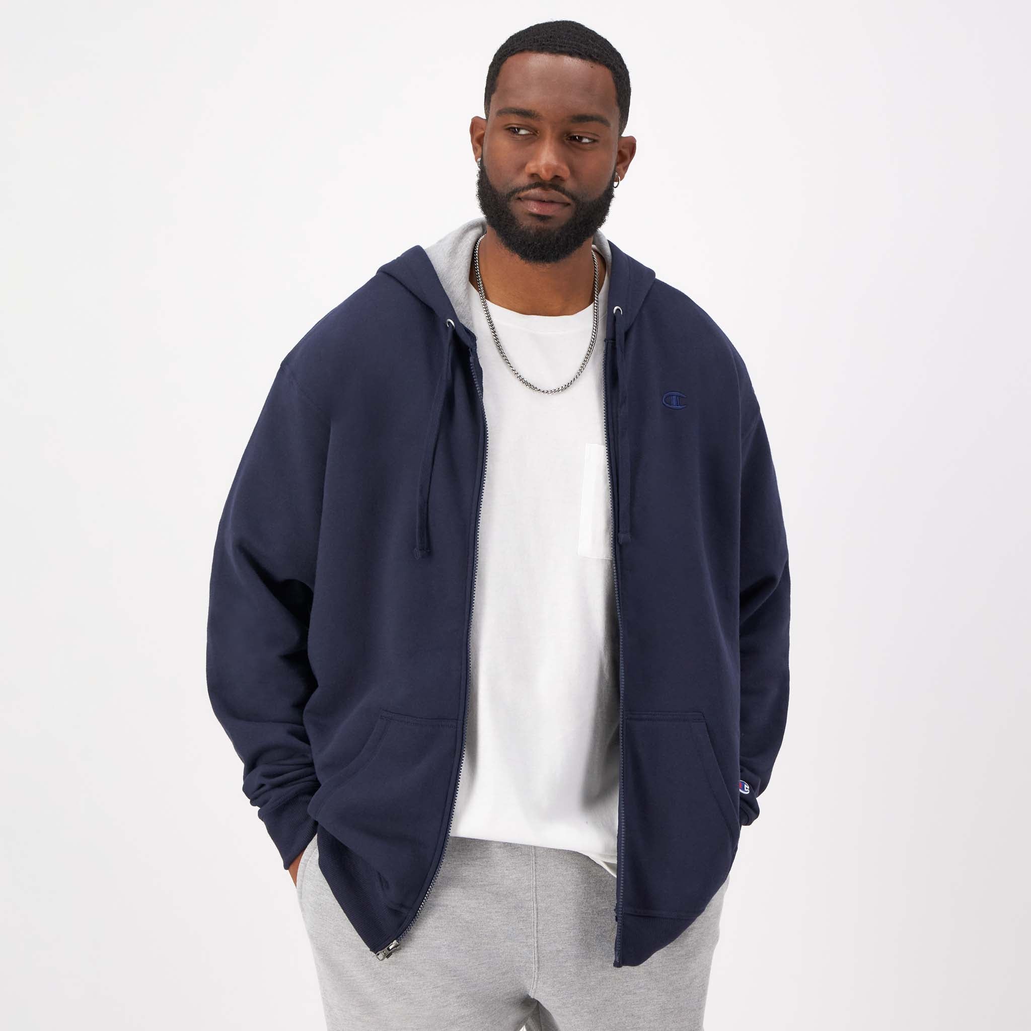 Hoodie Zipper Navy Blue Hoodie Champion Powerblend Full Zip Hoodie