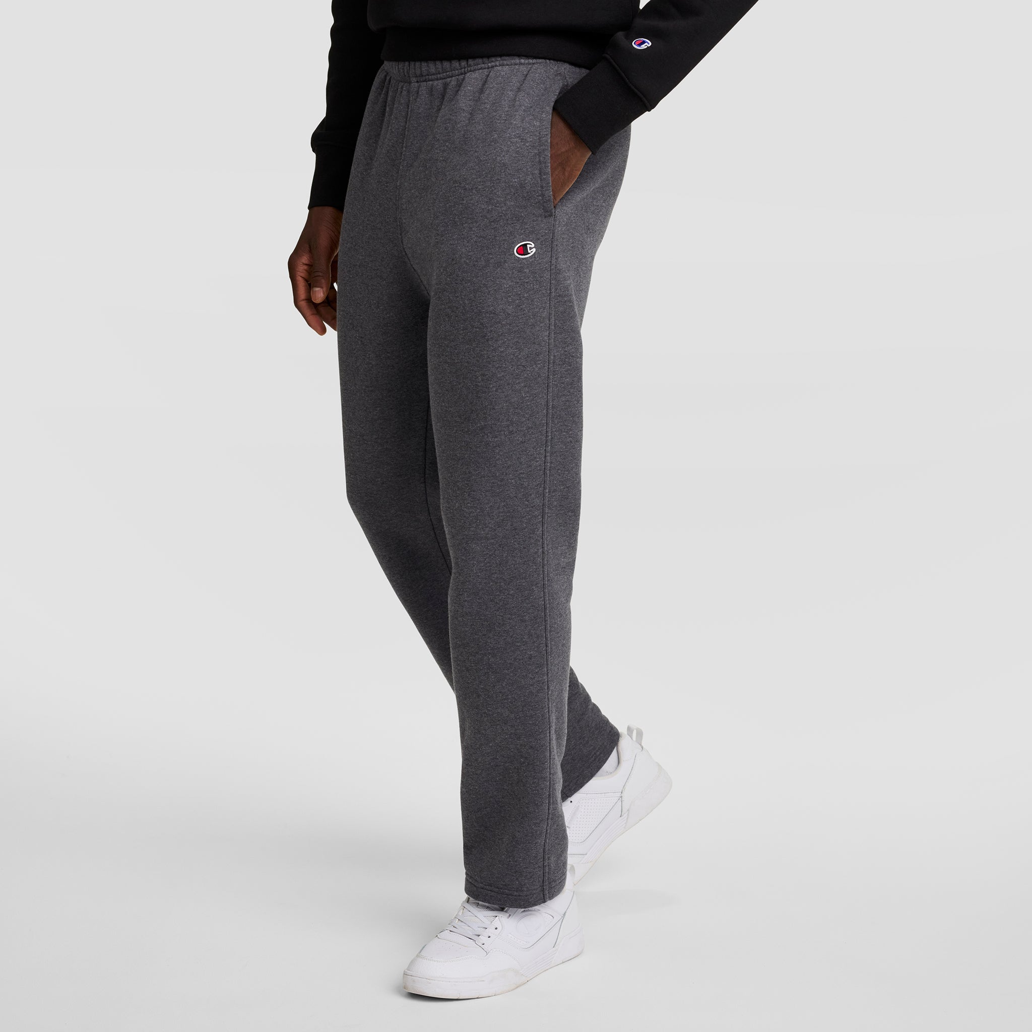 Powerblend Sweatpants, Open Hem, C Logo - Champion