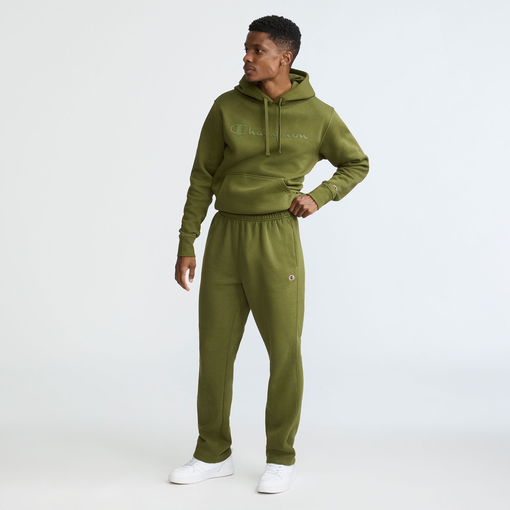 Powerblend Sweatpants, Open Hem, C Logo – Champion