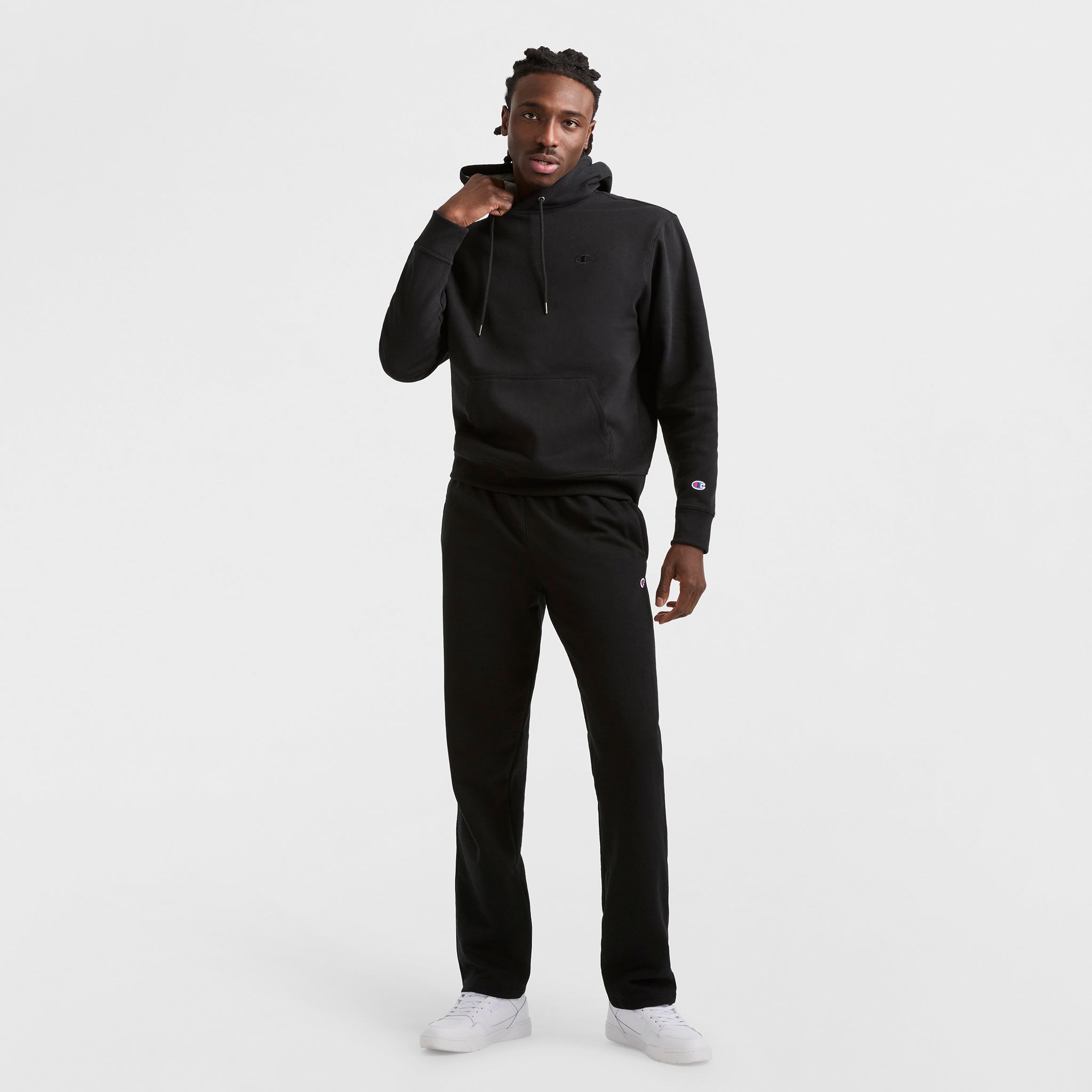 Powerblend Sweatpants, Open Hem, C Logo - Champion
