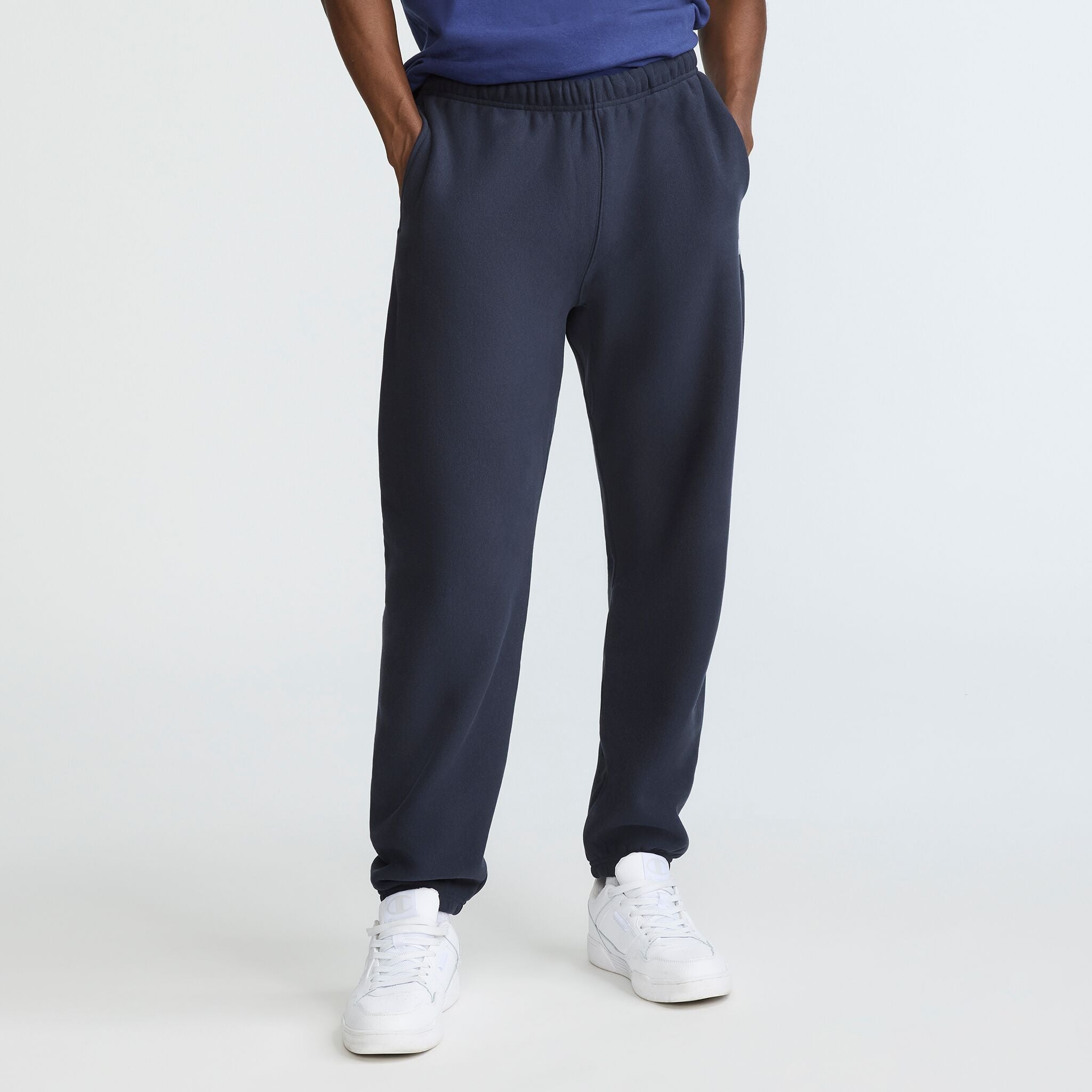 Champion Reverse Weave Sweatpants, C Logo in Deep Navy