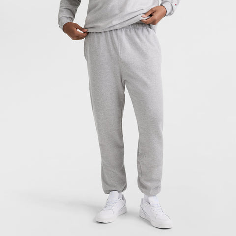 Champion Powerblend Sweatpants, Cinched Hem, C Logo - Big & Tall in New Manhattan Mist Heather