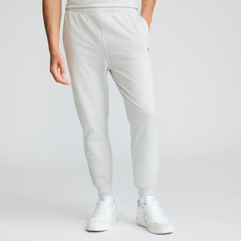 Champion Lightweight Lounge Joggers, C Logo in Platinum Silver Heather