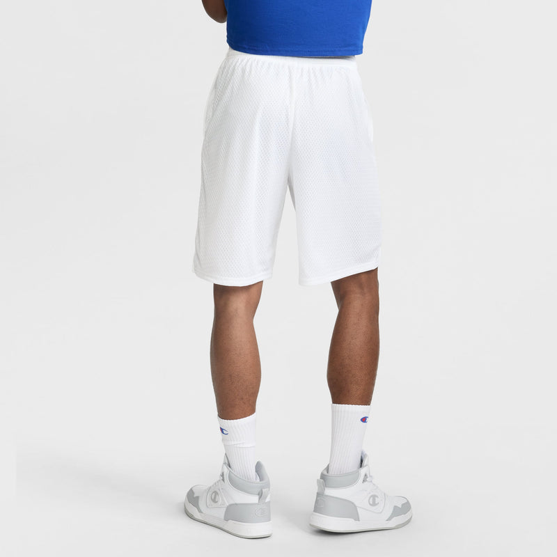 Champion 9" Classic Mesh Shorts, C Logo in White